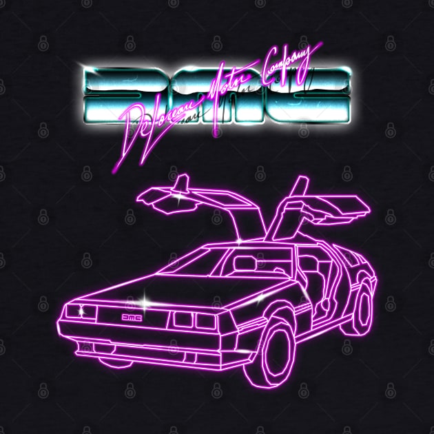 Synthwave DeLorean by EmrysDesigns